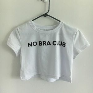 NWOT No bra club crop top